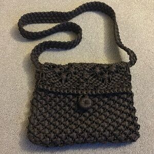 Brown Rafia Crossbody Purse Woven Studio Works